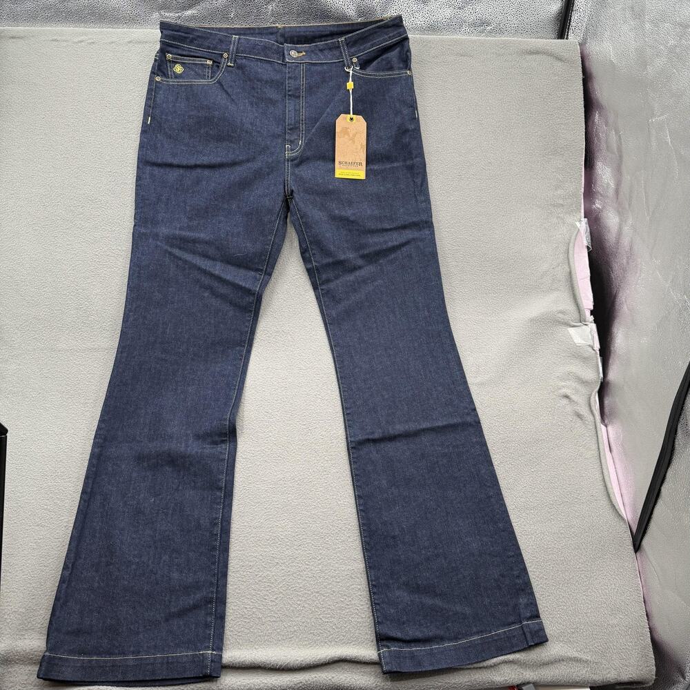 Schaefer Outfitter Dallas‎ Jean Women's 33L Dark Indigo Bootcut Made USA Denim